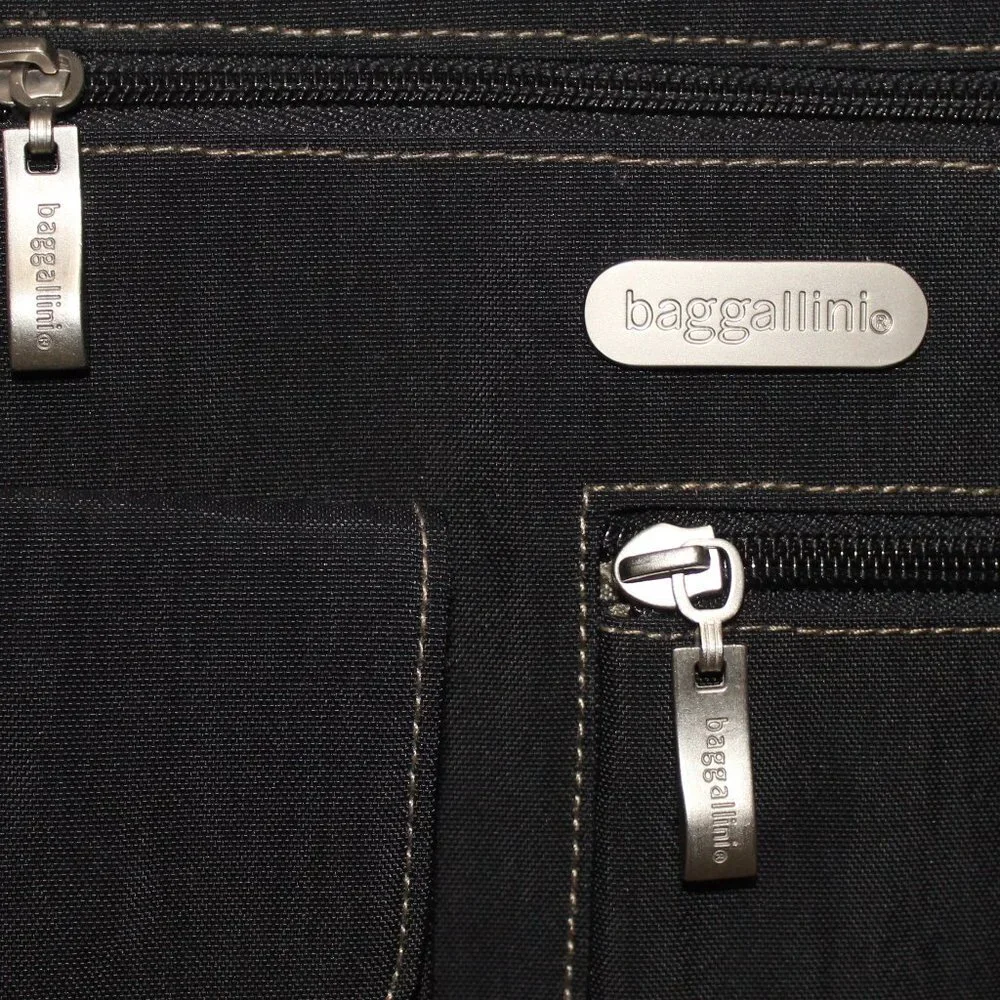 Baggallini Black Crinkle Nylon Crossbody Bag - Picture 3 of 7